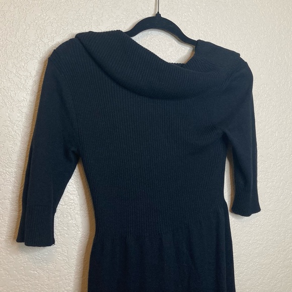 Evan Picone Cowl Neck Sweater Dress Petite Midi Length 3/4 Sleeves Cotton Angora - Picture 6 of 9